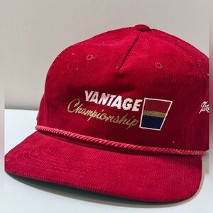 Vantage Championship Vintage Red Cordoroy Rope Hat TEXACE Made in USA Tanglewood